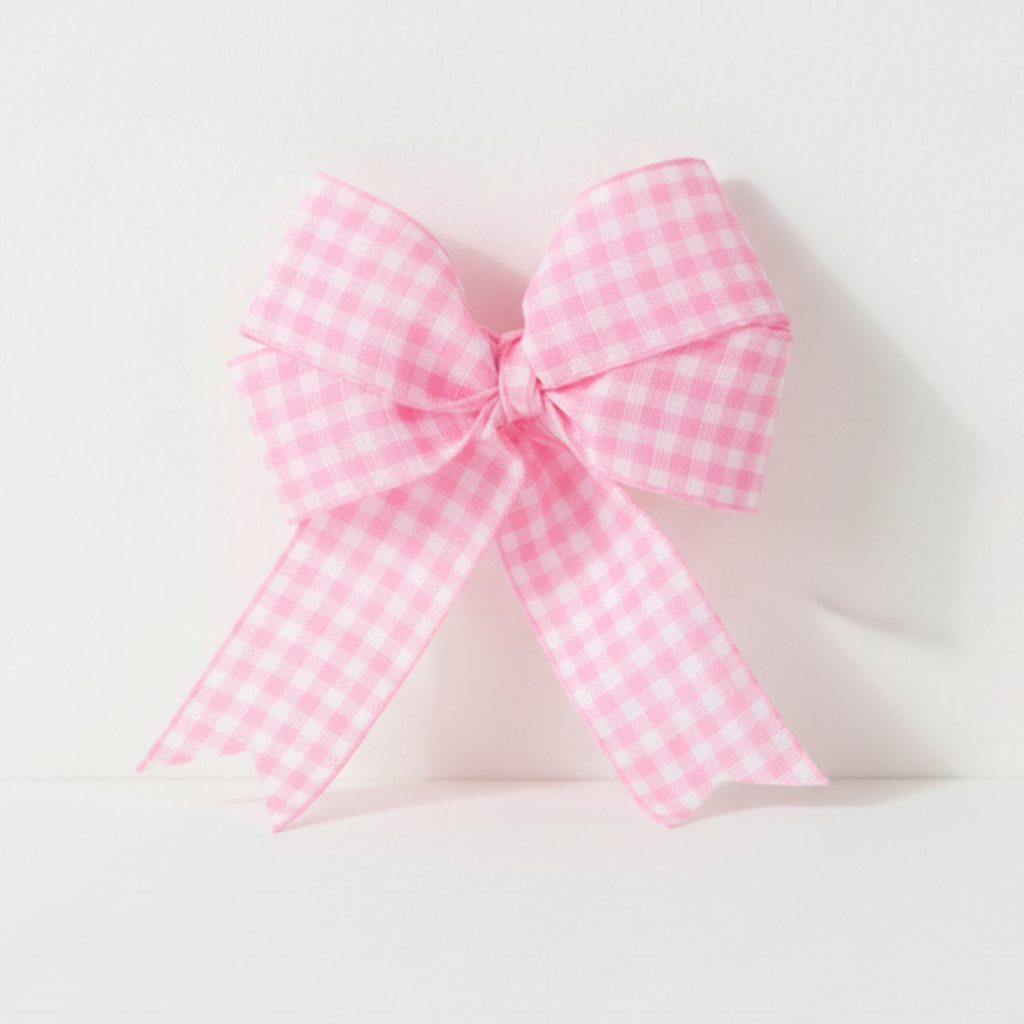 Stuha s vetkaným károvaným vzorem 3 cm / 2 m – růžová – dekorace a balení dárků